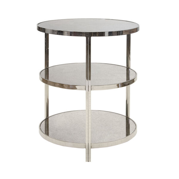 Polished Nickel 22-Inch Three-Tier Side Table, image 1